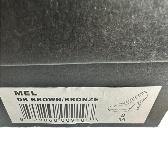 MRKT. Dark Brown And Bronze Platform Leather Pump 8M - Picture 7 of 9